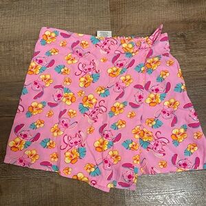 Disney Pink Stitch Floral Wrap Skort
